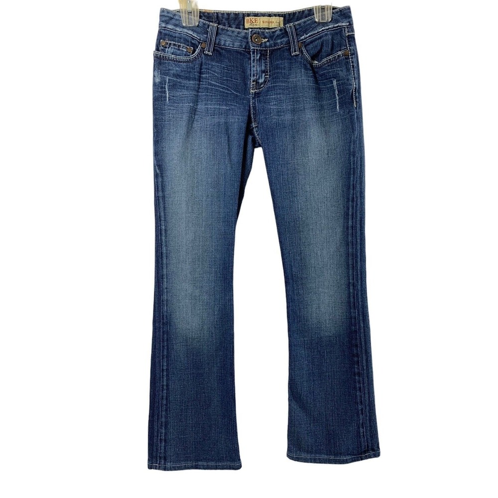 BKE Sierra Jeans Womens 28 x 26.5 Distress Medium Wash Denim Boot Stretch